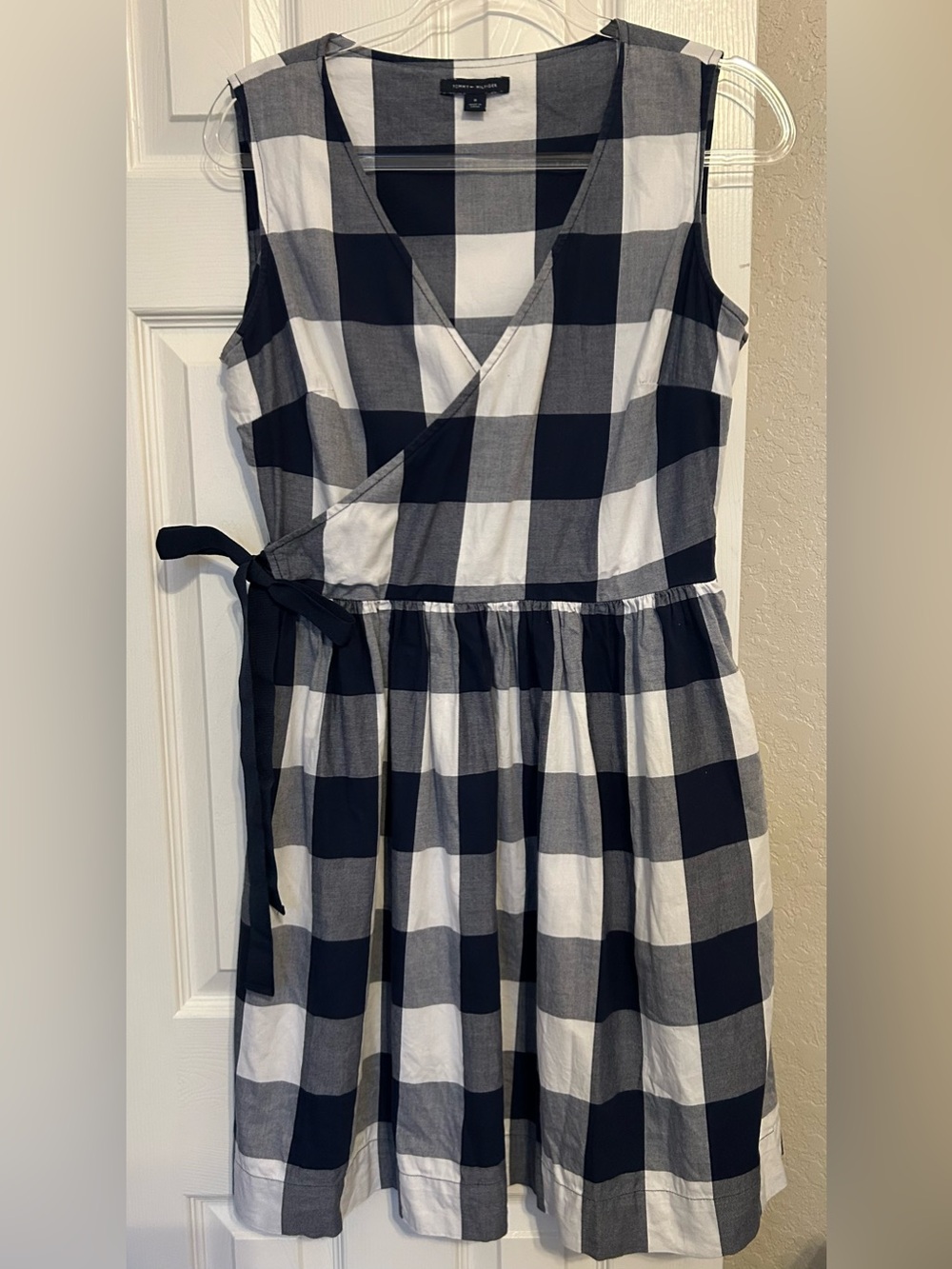 Tommy Hilfiger Navy and White faux wrap dress